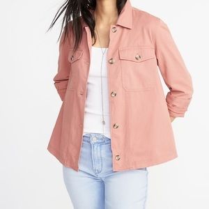 Salmon Colored Twill Utility Swing Jacket Small